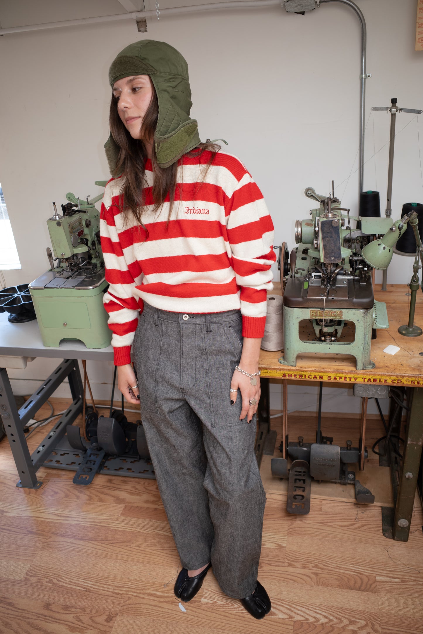 japanese cross-hatch chambray fatigue pants
