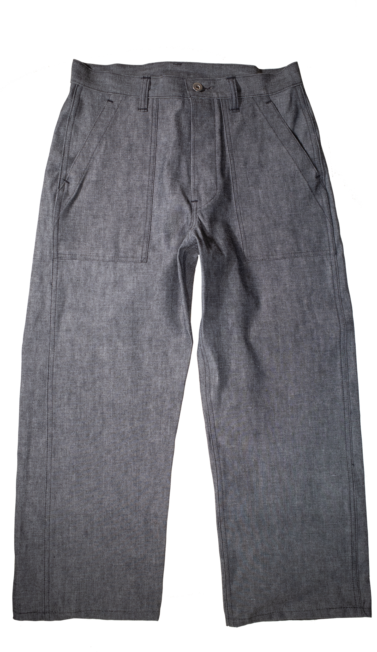 japanese cross-hatch chambray fatigue pants
